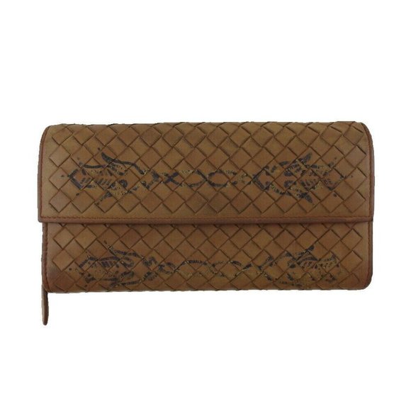 BOTTEGA VENETA Long Wallet Intrecciato Leather Authentic USED
